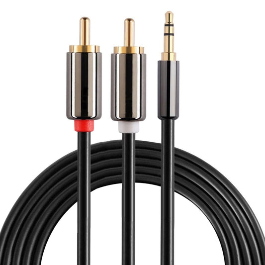 2m Gold Plated 3.5mm Jack to 2 x RCA Male Stereo Audio Cable - RCA Cable by buy2fix | Online Shopping UK | buy2fix