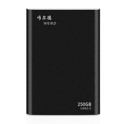 WEIRD 250GB 2.5 inch USB 3.0 High-speed Transmission Metal Shell Ultra-thin Light Mobile Hard Disk Drive(Black) - Computer & Networking by buy2fix | Online Shopping UK | buy2fix