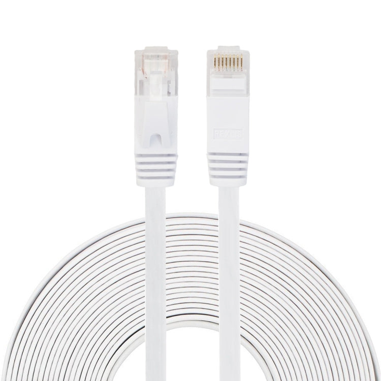 10m CAT6 Ultra-thin Flat Ethernet Network LAN Cable, Patch Lead RJ45 (White) - Lan Cable and Tools by buy2fix | Online Shopping UK | buy2fix