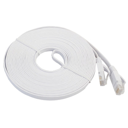 10m CAT6 Ultra-thin Flat Ethernet Network LAN Cable, Patch Lead RJ45 (White) - Lan Cable and Tools by buy2fix | Online Shopping UK | buy2fix