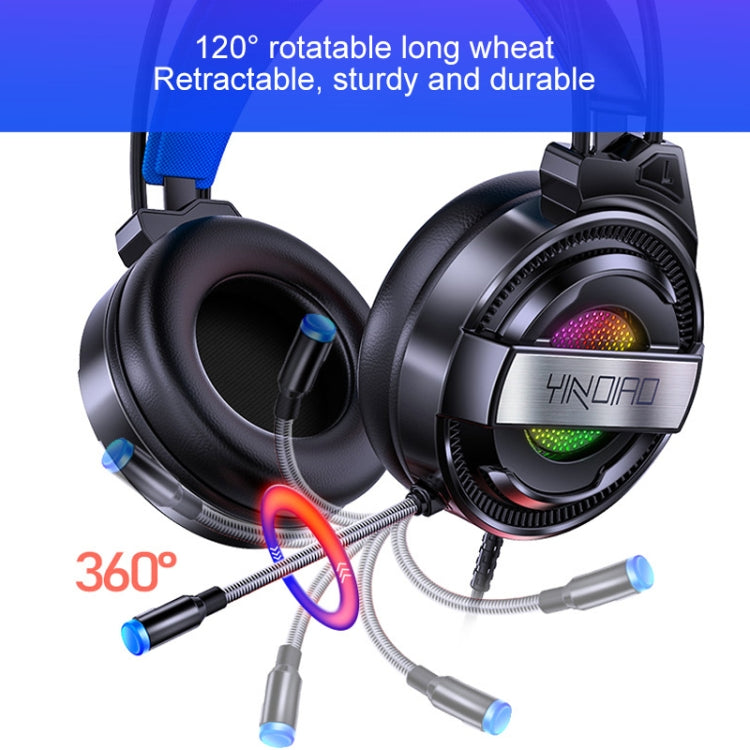 YINDIAO Q3 USB Wired E-sports Gaming Headset with Mic & RGB Light, Cable Length: 1.67m (White) - Multimedia Headset by YINDIAO | Online Shopping UK | buy2fix