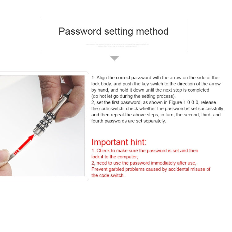 Universal USB Interface Laptop Security Lock - Gadget by buy2fix | Online Shopping UK | buy2fix