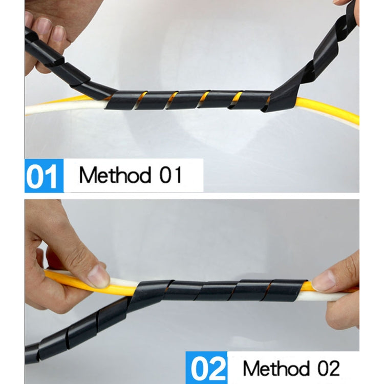 18m PE Spiral Pipes Wire Winding Organizer Tidy Tube, Nominal Diameter: 4mm(Black) - Cable Ties & Organizers by buy2fix | Online Shopping UK | buy2fix