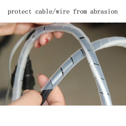 15m PE Spiral Pipes Wire Winding Organizer Tidy Tube, Nominal Diameter: 6mm(Black) - Cable Ties & Organizers by buy2fix | Online Shopping UK | buy2fix