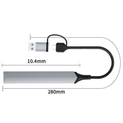 V253B 5 in 1 USB + USB-C/Type-C to USB Multifunctional Docking Station HUB Adapter - Computer & Networking by buy2fix | Online Shopping UK | buy2fix