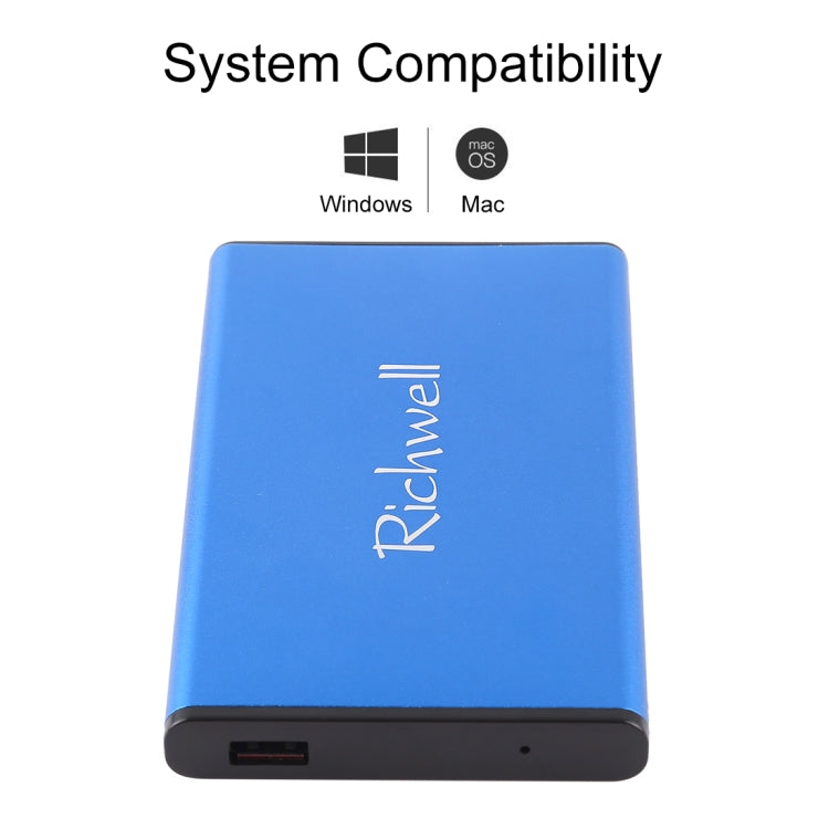 Richwell SATA R2-SATA-1TGB 1TB 2.5 inch USB3.0 Super Speed Interface Mobile Hard Disk Drive(Blue) - External Hard Drives by Richwell | Online Shopping UK | buy2fix