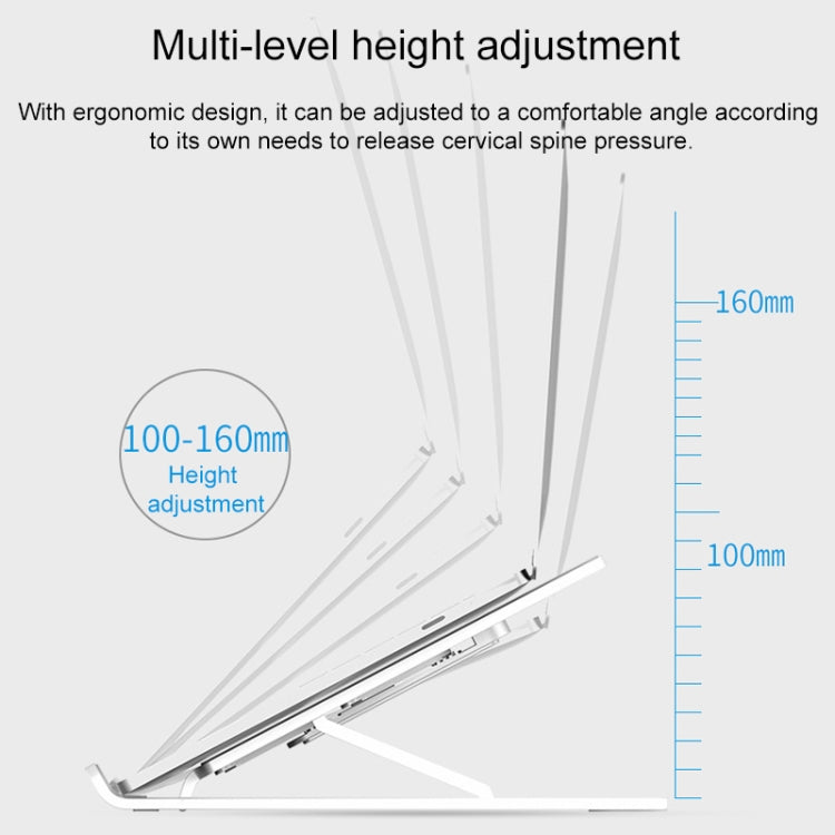 Laptop Stand Desktop Raise Bracket Cooling Base Lifting Holder Foldable (White) - Computer & Networking by buy2fix | Online Shopping UK | buy2fix