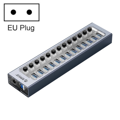 ORICO AT2U3-13AB-GY-BP 13 Ports USB 3.0 HUB with Individual Switches & Blue LED Indicator, EU Plug - USB 3.0 HUB by ORICO | Online Shopping UK | buy2fix