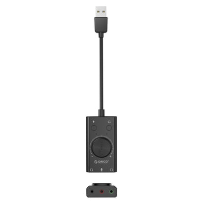 ORICO SC2 Multi-function USB External Driver-free Sound Card with 2 x Headset Ports & 1 x Microphone Port & Volume Adjustment (Black) - USB Sound by ORICO | Online Shopping UK | buy2fix