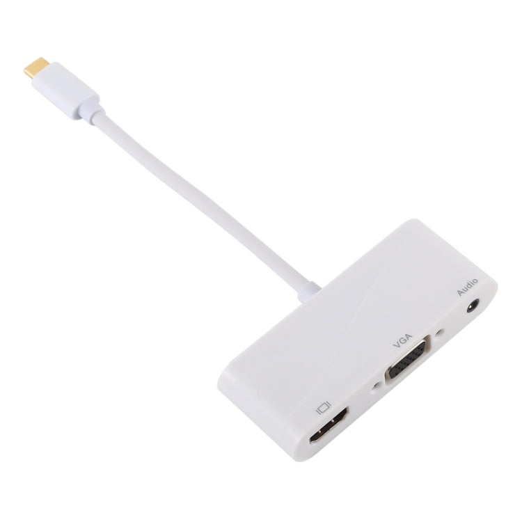 USB 2.0 + Audio Port + VGA + HDMI to USB-C / Type-C HUB Adapter (White) - Computer & Networking by buy2fix | Online Shopping UK | buy2fix