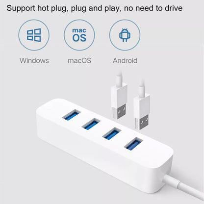 Original Xiaomi 4 Ports USB3.0 Hub with Stand-by Power Supply Interface USB Hub Extender Extension Connector Adapter(White) - Lan Cable and Tools by Xiaomi | Online Shopping UK | buy2fix