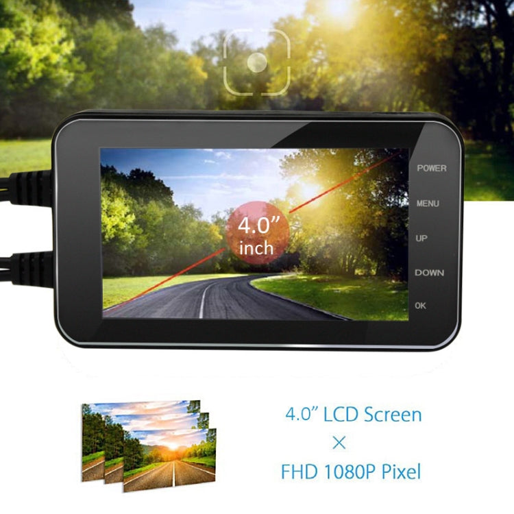 4 inch HD WIFI Dual Lens 1080P Waterproof Motorcycle Driving Recorder - Electrical Instruments by buy2fix | Online Shopping UK | buy2fix