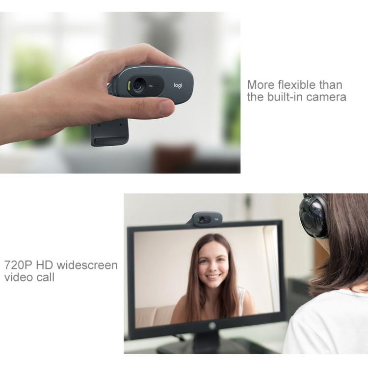 Logitech C270 HD Web Camera Meets Every Need for HD 720p Video Calls(Black) -  by Logitech | Online Shopping UK | buy2fix