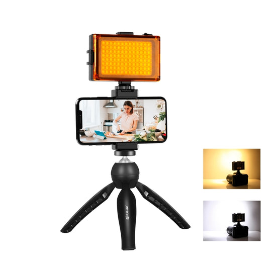 PULUZ Live Broadcast Smartphone Video Light Vlogger Kits with LED Light + Tripod Mount + Phone Clamp Holder(Black) - Consumer Electronics by PULUZ | Online Shopping UK | buy2fix