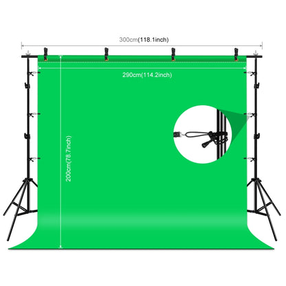 PULUZ 2.9x2m Photo Studio Background Support Stand Backdrop Crossbar Bracket Kit with Red / Blue / Green Polyester Backdrops - Solid Color by PULUZ | Online Shopping UK | buy2fix