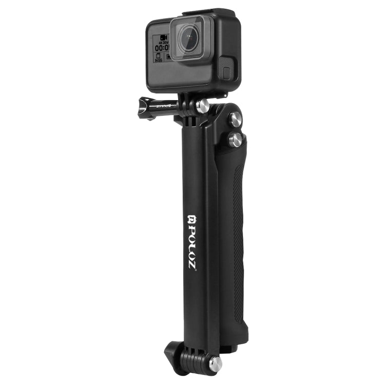 PULUZ 3-Way Grip Foldable Tripod Selfie-stick Extension Monopod for GoPro, Insta360 ONE R, DJI Osmo Action and Other Action Cameras, Length: 20-58cm - DJI & GoPro Accessories by PULUZ | Online Shopping UK | buy2fix