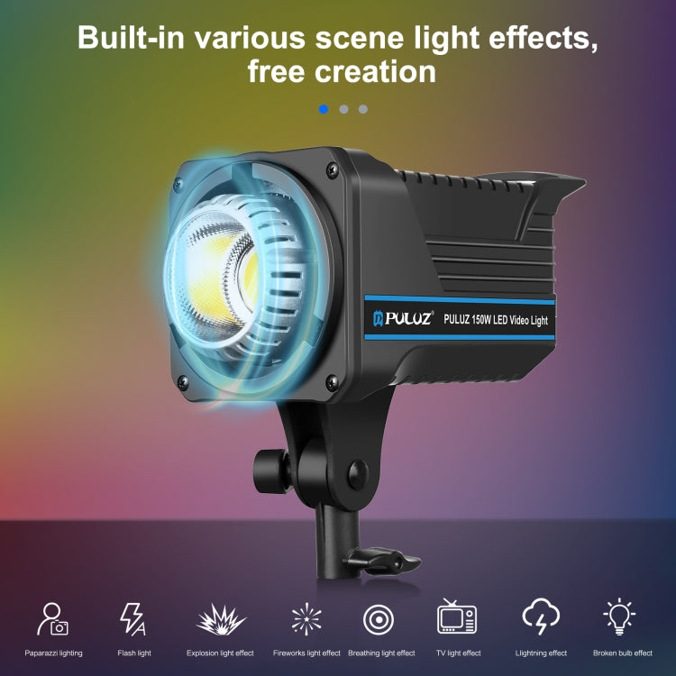 PULUZ 220V 150W Studio Video Light  3200K-5600K Dual Color Temperature Built-in Dissipate Heat System with Remote Control(EU Plug) - Camera Accessories by PULUZ | Online Shopping UK | buy2fix