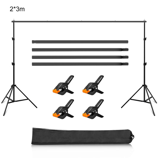 PULUZ 2 x 3m Photo Studio Background Support Stand Backdrop Crossbar Bracket(Black) - Camera Accessories by PULUZ | Online Shopping UK | buy2fix