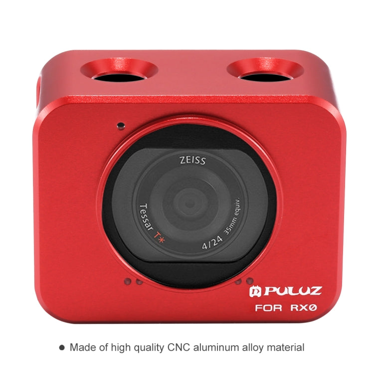 PULUZ for Sony RX0 Aluminum Alloy Protective Cage + 37mm UV Filter Lens + Lens Sunshade with Screws and Screwdrivers(Red) - Metal Cases by PULUZ | Online Shopping UK | buy2fix