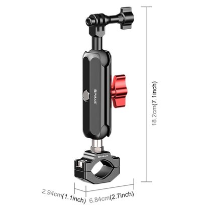 PULUZ Motorcycle Rearview Large Clamp CNC Metal Magic Arm Rod Mount - Bicycle Handlebar Mount by PULUZ | Online Shopping UK | buy2fix