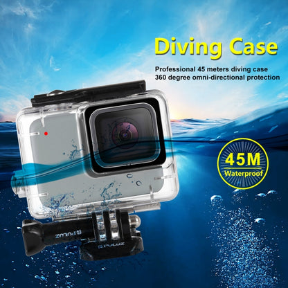 PULUZ 45m Underwater Waterproof Housing Diving Case for GoPro HERO7 Silver / HERO7 White, with Buckle Basic Mount & Screw(Transparent) - Waterproof Cases by PULUZ | Online Shopping UK | buy2fix