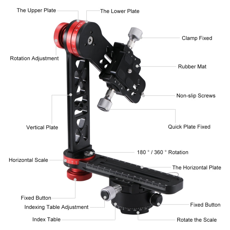 PULUZ 720 Degree Panoramic Aluminum Alloy Ball Head Quick Release Plate Kits - Tripod Heads by PULUZ | Online Shopping UK | buy2fix