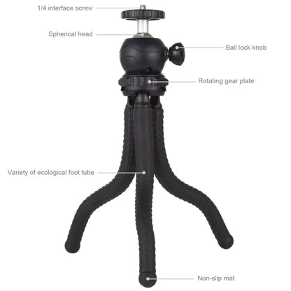 PULUZ Mini Octopus Flexible Tripod Holder with Ball Head for SLR Cameras, GoPro, Cellphone, Size: 25cmx4.5cm - DJI & GoPro Accessories by PULUZ | Online Shopping UK | buy2fix