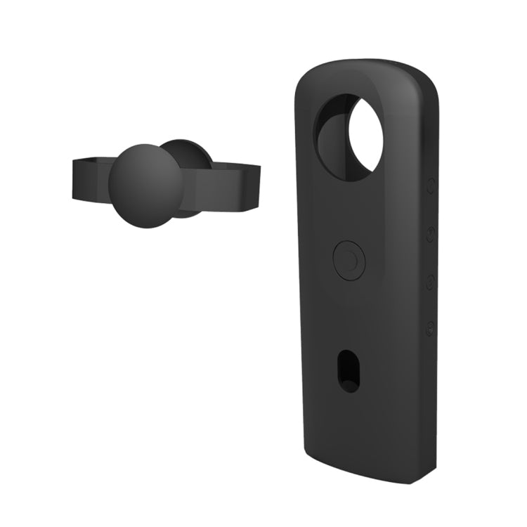 PULUZ Silicone Protective Case with Lens Cover for Ricoh Theta SC2 360 Panoramic Camera(Black) - DJI & GoPro Accessories by PULUZ | Online Shopping UK | buy2fix