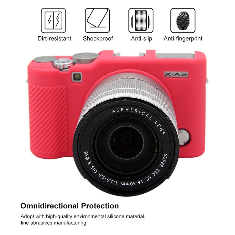 PULUZ Soft Silicone Protective Case for FUJIFILM X-A3 / X-A10(Rose Red) - Protective Case by PULUZ | Online Shopping UK | buy2fix