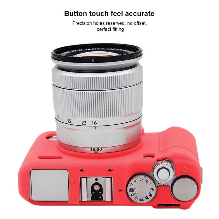 PULUZ Soft Silicone Protective Case for FUJIFILM X-A3 / X-A10(Rose Red) - Protective Case by PULUZ | Online Shopping UK | buy2fix