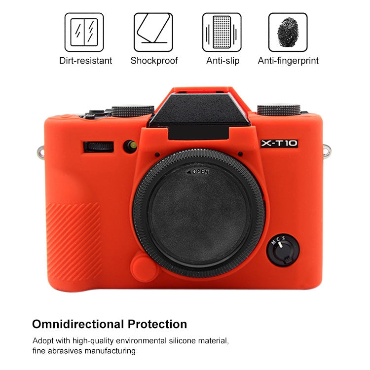 PULUZ Soft Silicone Protective Case for FUJIFILM XT10(Red) - Camera Accessories by PULUZ | Online Shopping UK | buy2fix