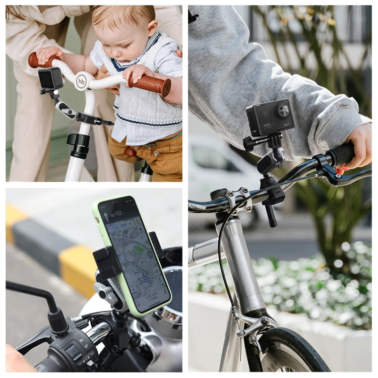 PULUZ Handlebar  Arm Mount with Phone Clamp & Mount Adapter & Long Screw - Helmet Mount by PULUZ | Online Shopping UK | buy2fix