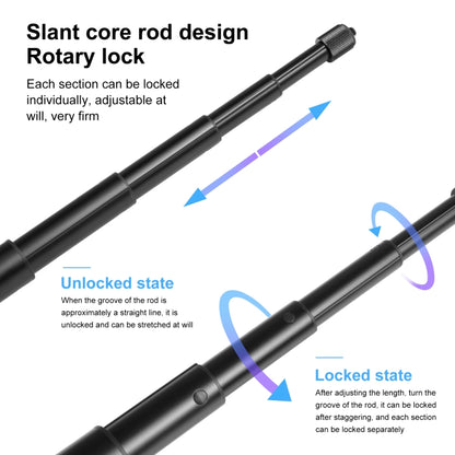 For Insta360 X3 / X4 PULUZ Rotary Handle Desktop Tripod Stand 110cm Selfie Stick Monopod (Black) - Self Monopod Grip by PULUZ | Online Shopping UK | buy2fix