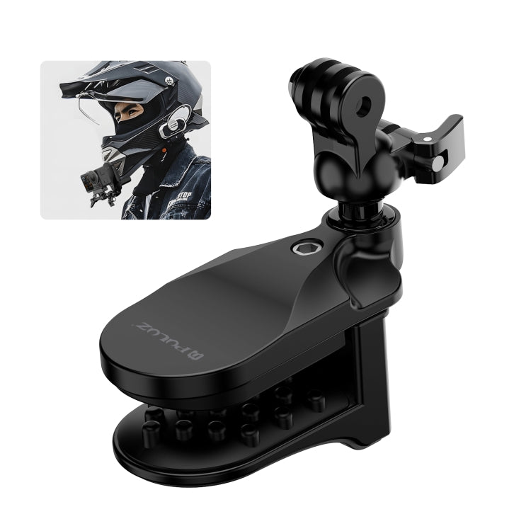 PULUZ Motorcycle Helmet Chin Clamp Mount for GoPro and Other Action Cameras (Black) - Helmet Mount by PULUZ | Online Shopping UK | buy2fix