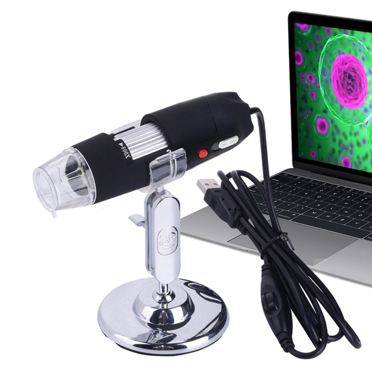 2.0 Mega Pixels 800X USB Digital Microscope with 8 LED White Light / Holder(Black) - Digital Microscope by buy2fix | Online Shopping UK | buy2fix