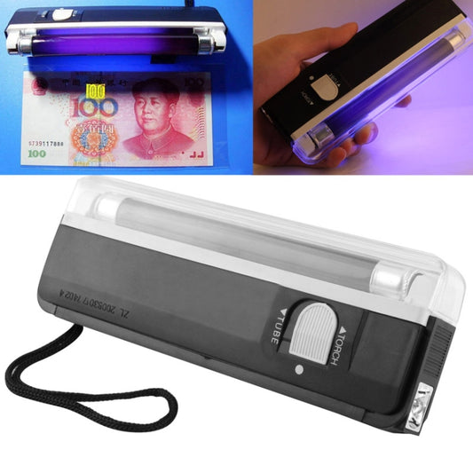 Handheld Blacklight UV Lamp & LED Flashlight, Verify Hidden Security Features On banknotes and Passport(Black) - LED Light by buy2fix | Online Shopping UK | buy2fix