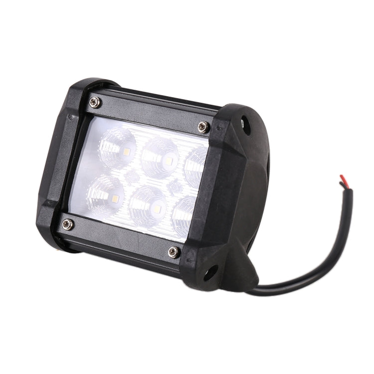 18W  6 LED White Light Floodlight Engineering Lamp / Waterproof IP67 SUVs Light, DC 10-30V(Black) - In Car by buy2fix | Online Shopping UK | buy2fix