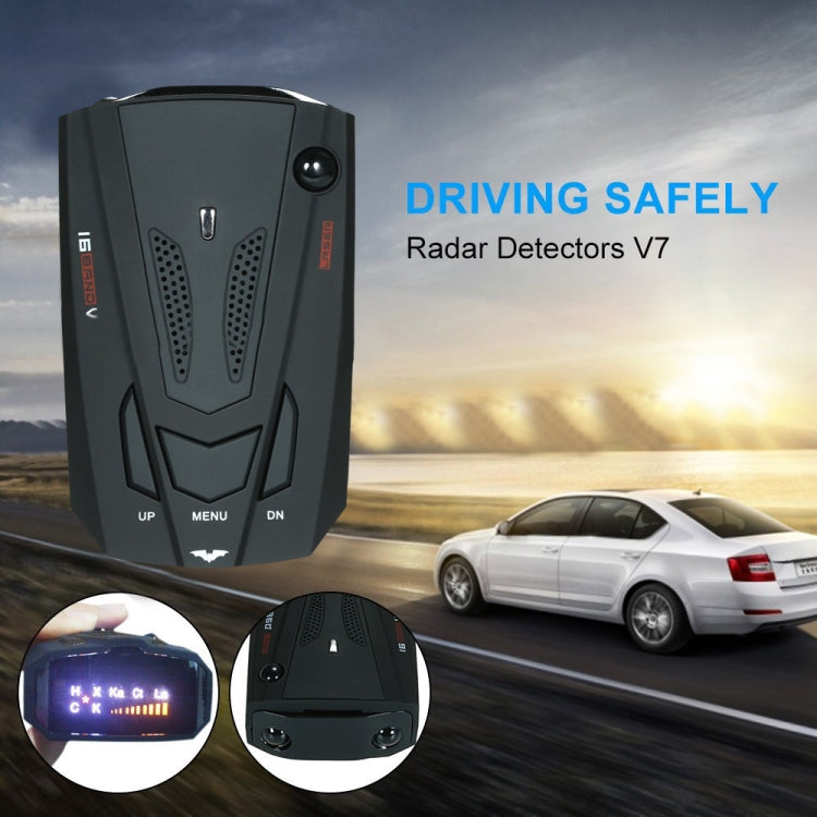 V7 Car Anti-Police Radar Detector 360 Protection Defense Laser Detection, Built-in Russian & English Voice Broadcast(Black) - Radar Detectors by buy2fix | Online Shopping UK | buy2fix