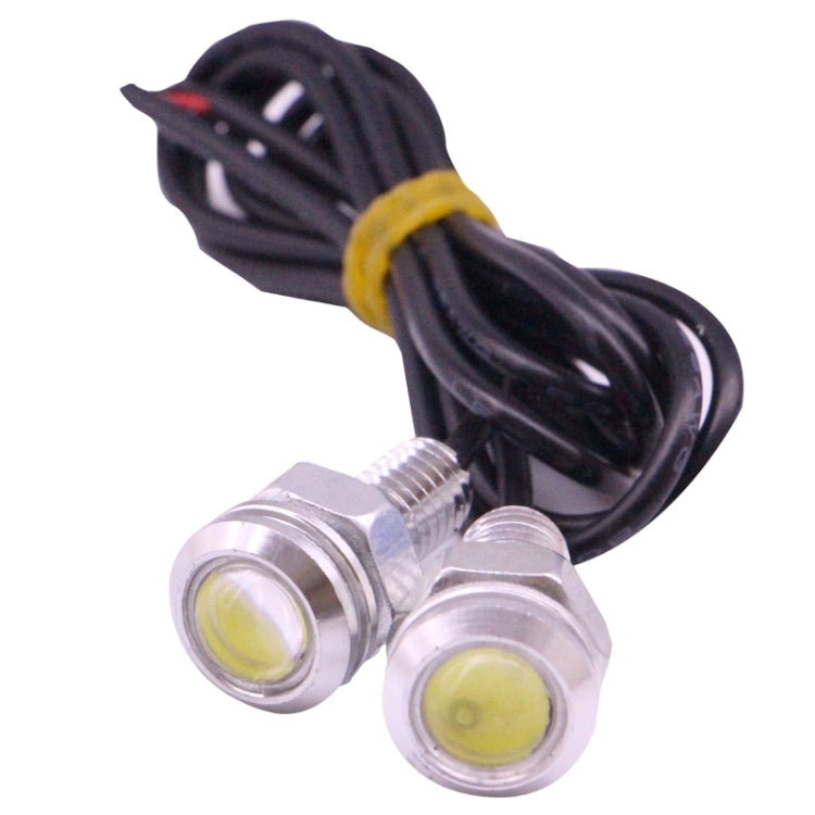 2 PCS 2x 2W Waterproof Eagle Eye Light White LED Light for Vehicles, Cable Length: 60cm(Silver) - In Car by buy2fix | Online Shopping UK | buy2fix