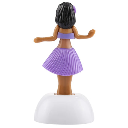 Solar Powered Bobble Head Dancing Toy Car Decoration Ornament Cute Hula Princess(Purple) - Ornaments by buy2fix | Online Shopping UK | buy2fix