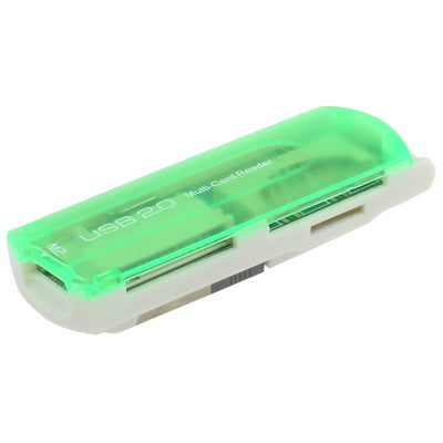 USB 2.0 Multi Card Reader, Support SD/MMC, MS, TF, M2 Card (Light Green) -  by buy2fix | Online Shopping UK | buy2fix