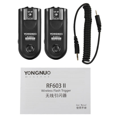 2 PCS YONGNUO RF603C II FSK 2.4GHz Wireless Flash Trigger with C1 Shutter Connecting Cable - Wireless Flash Trigger by YONGNUO | Online Shopping UK | buy2fix