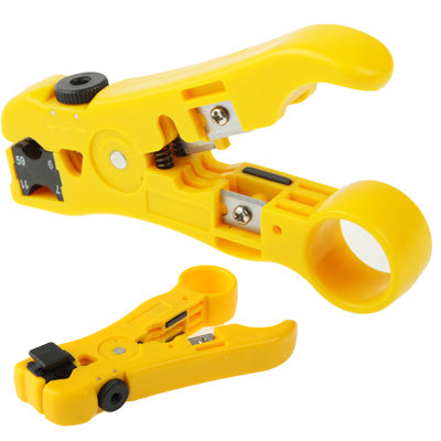 Multi-function Coaxial Cable / Network Cable / Phone Line / Flat Cable Stripper(Yellow) - Lan Cable and Tools by buy2fix | Online Shopping UK | buy2fix