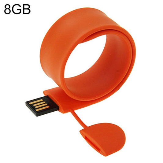 Silicone Bracelet USB Flash Disk with 8GB Memory(Orange) - USB Flash Drives by buy2fix | Online Shopping UK | buy2fix