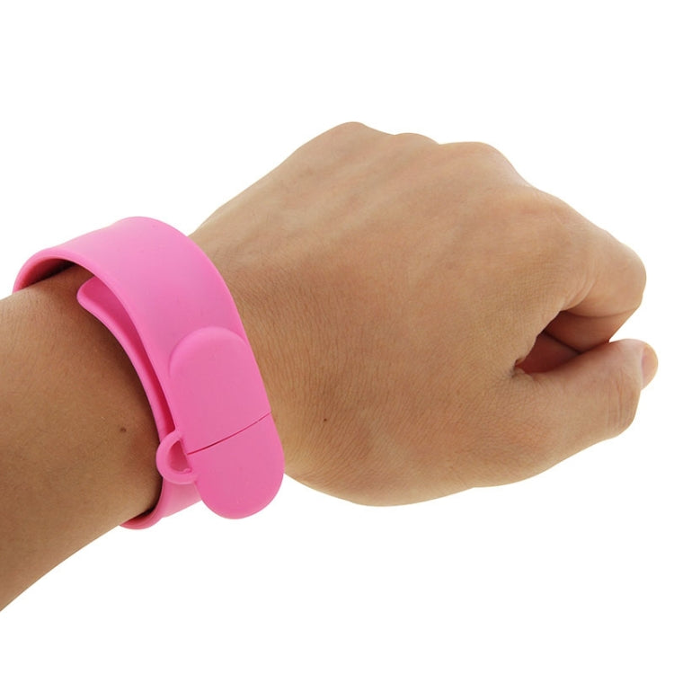 Silicone Bracelet USB Flash Disk with 8GB Memory(Pink) - USB Flash Drives by buy2fix | Online Shopping UK | buy2fix