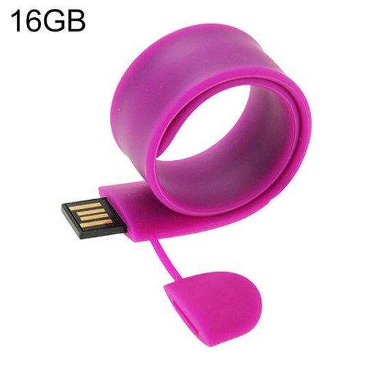 Silicone Bracelet USB Flash Disk with 16GB Memory(Purple) - USB Flash Drives by buy2fix | Online Shopping UK | buy2fix