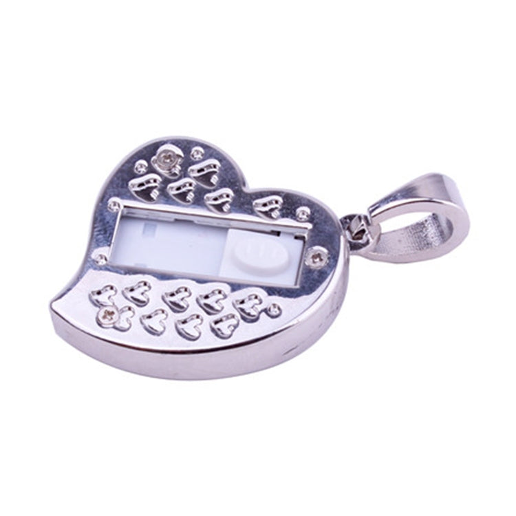 Silver Heart Shaped Diamond Jewelry USB Flash Disk, Special for Valentines Day Gifts (32GB)(Silver) - USB Flash Drives by buy2fix | Online Shopping UK | buy2fix