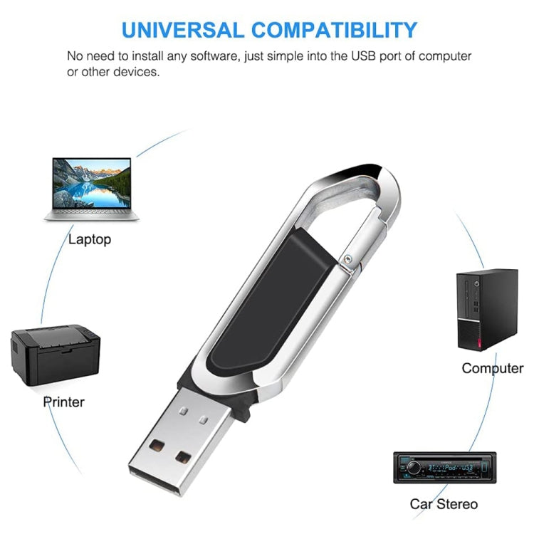 8GB Metallic Keychains Style USB 2.0 Flash Disk (Black)(Black) - Computer & Networking by buy2fix | Online Shopping UK | buy2fix