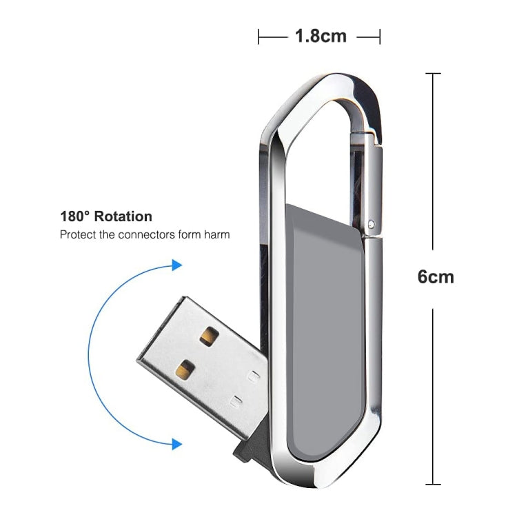 16GB Metallic Keychains Style USB 2.0 Flash Disk (Grey)(Grey) - Computer & Networking by buy2fix | Online Shopping UK | buy2fix