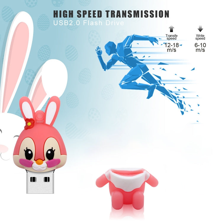 Cartoon Bunny Style Silicone USB 2.0 Flash disk, Special for All Kinds of Festival Day Gifts，Pink (2GB) - USB Flash Drives by buy2fix | Online Shopping UK | buy2fix